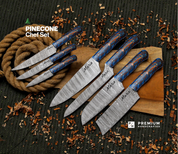 🌲Pinecone Kitchen Chef Set Hand-Forged From Damascus Steel by SacredBlade