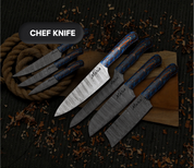 🌲Pinecone Kitchen Chef Set Hand-Forged From Damascus Steel by SacredBlade