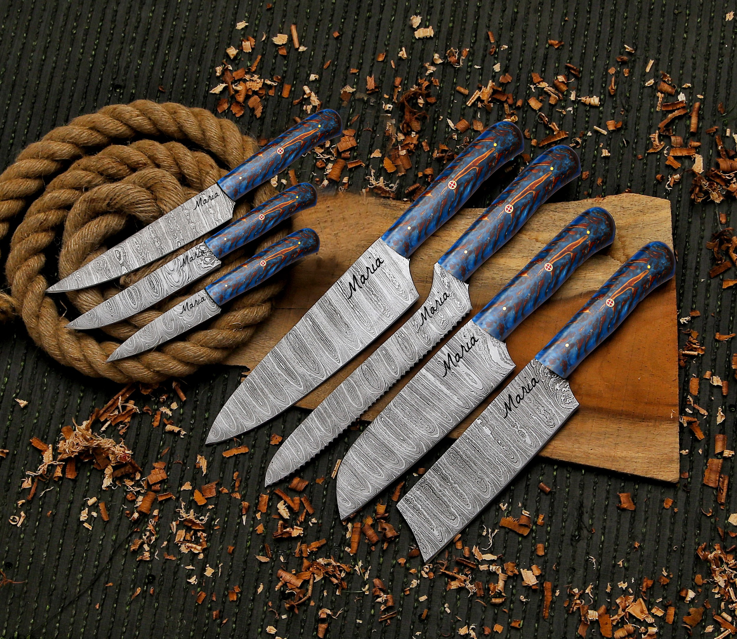 🌲Pinecone Fishing Fillet Knife Hand-Forged From Damascus Steel by SacredBlade